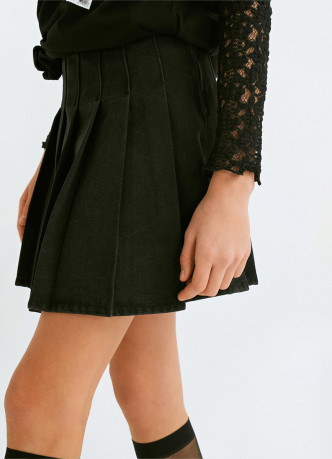 Джинсовая юбка в складку для девочек