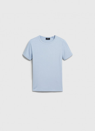 Приталенная футболка в рубчик