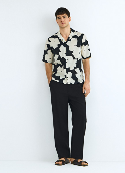 Брюки из вискозы с эластичным поясом, Черный