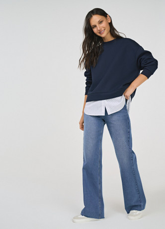 Свитшот с имитацией рубашки