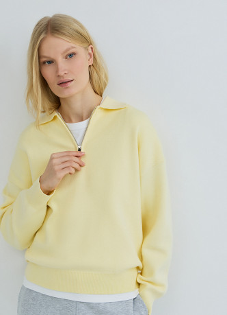 Джемпер с воротником поло на молнии