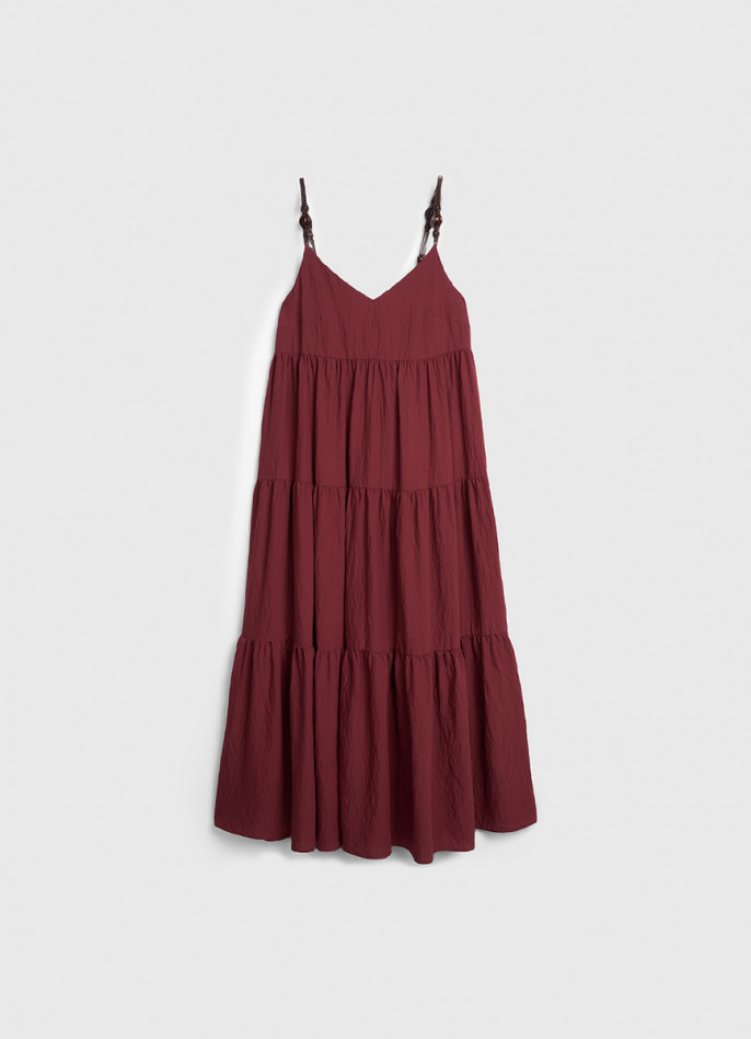 Платье А-силуэта с декором из бусин