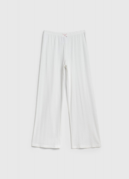 

Пижамные брюки из ажурного трикотажа для девочек, Белый