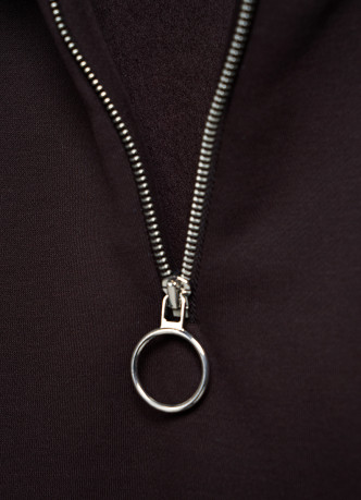 Свитшот с принтом и воротником на молнии