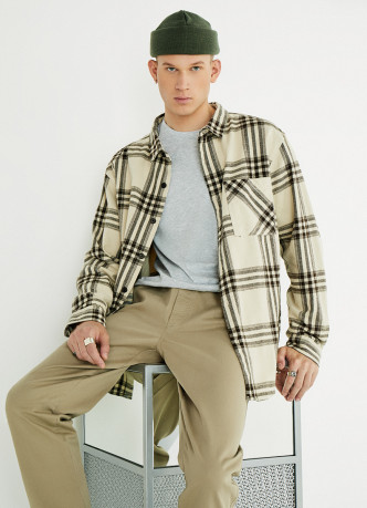 Рубашка Comfort Fit из плотного твила в клетку