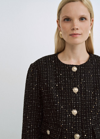 Твидовый укороченный жакет