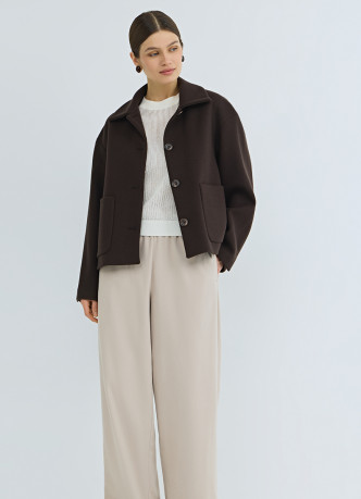 Прямые брюки с эластичным поясом