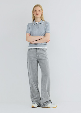 Базовый джемпер поло с коротким рукавом