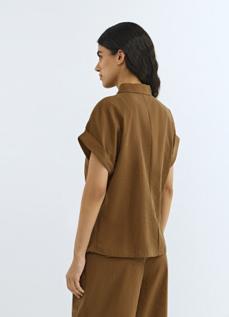 Рубашка с завязками на талии