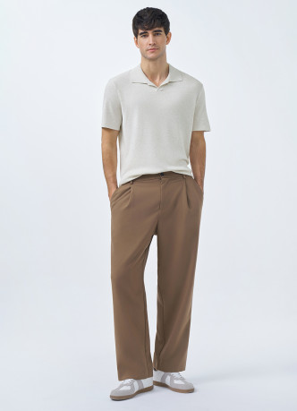 Вязаное поло с коротким рукавом