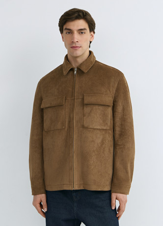 Куртка-рубашка из искусственной замши