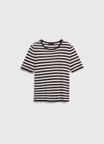 Джемпер в полоску с коротким рукавом