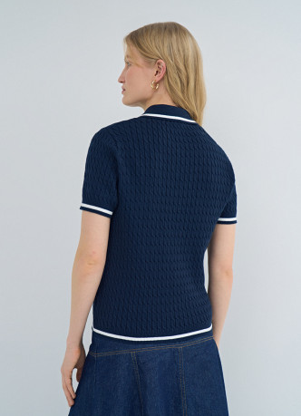 Джемпер поло в рубчик