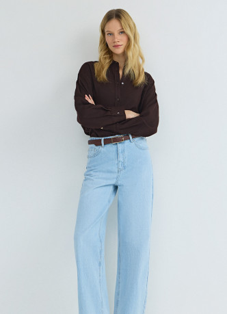 Джинсы Wide leg с высокой посадкой