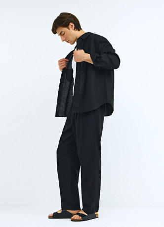 Брюки изо льна и хлопка