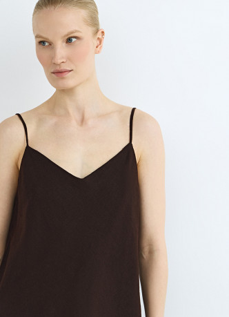 Топ изо льна на бретелях