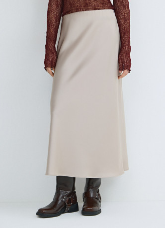 Атласная юбка миди А-силуэта