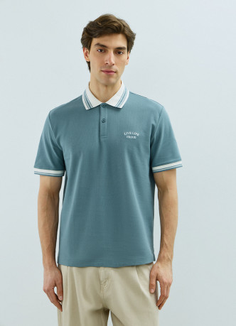 Поло из хлопка с принтом