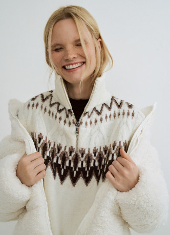 Манишка на молнии с шерстью альпака