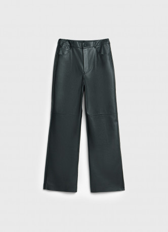 Прямые брюки из искусственной кожи