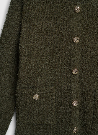 Укороченный кардиган из махровой пряжи