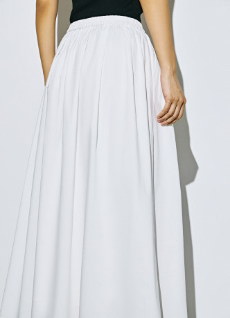 Юбка миди А-силуэта с эластичным поясом