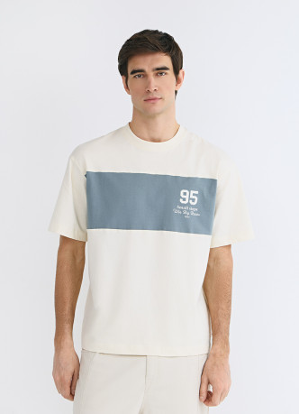 Футболка колор-блок с принтом