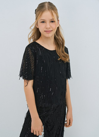 Блузка с пайетками для девочек