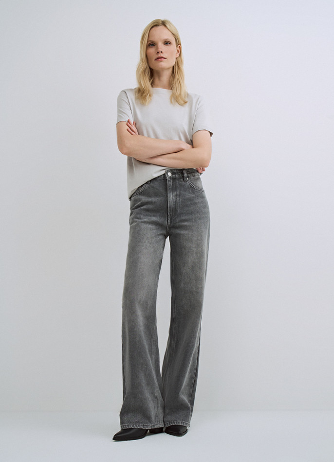 Широкие джинсы Wide leg с высокой посадкой