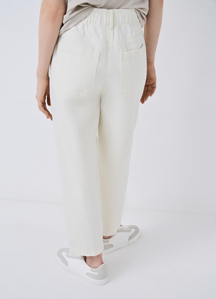 Свободные брюки с эластичным поясом, Белый O`Stin LP6652O02-02 - фото 3