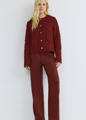 Прямые брюки из искусственной замши