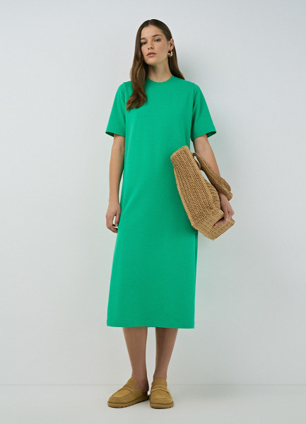 Трикотажное платье, Зеленый O`Stin LT4679O02-45, размер 50 - фото 2