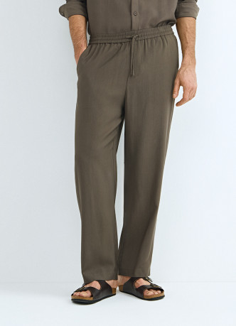 Брюки из вискозы с эластичным поясом