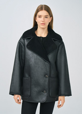 Дублёнка с искусственным мехом