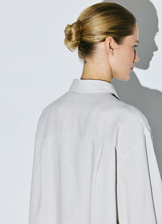 Рубашка с длинным рукавом из смесового льна