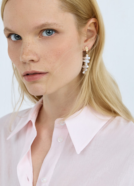 

Удлинённые серьги-пусеты с имитацией жемчуга, Мультицвет