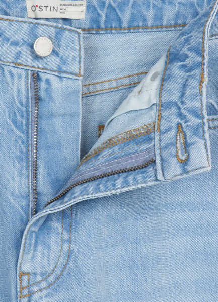 Широкие джинсы с высокой посадкой, Голубой O`Stin LP465OO02-D5 - фото 8