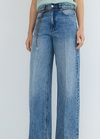 Широкие джинсы Wide leg с ремнём