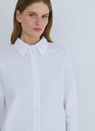 Свободная рубашка из хлопка Оксфорд