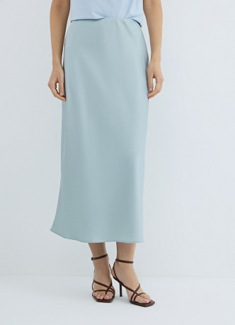 Сатиновая юбка миди А-силуэта