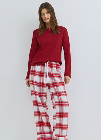 Пижамные брюки в клетку из фланели