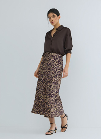 Сатиновая юбка А-силуэта