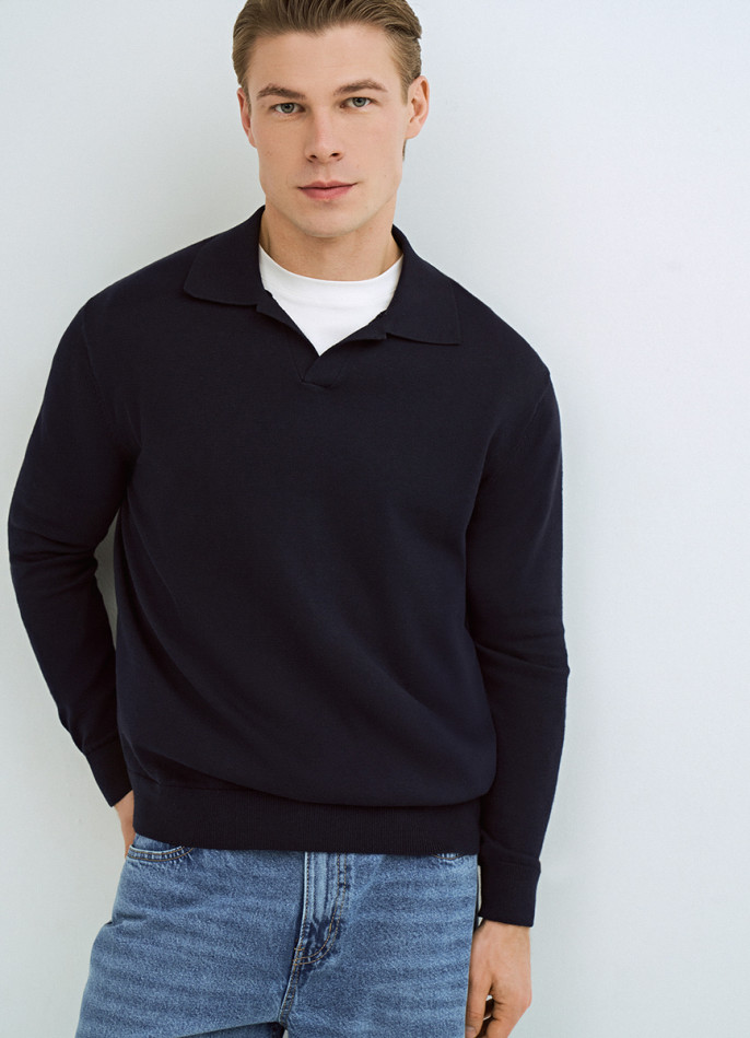 Поло с длинным рукавом