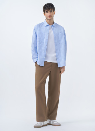 Рубашка в полоску с карманами