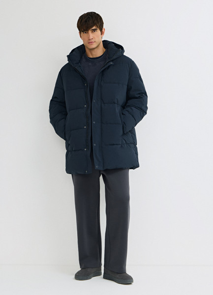 

Утеплённая базовая куртка с капюшоном, Синий