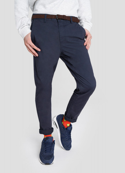 

Брюки Chino Skinny с ремнём, Темно-синий