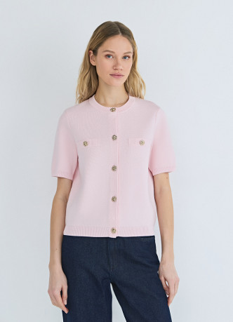 Кардиган с карманами и золотыми пуговицами