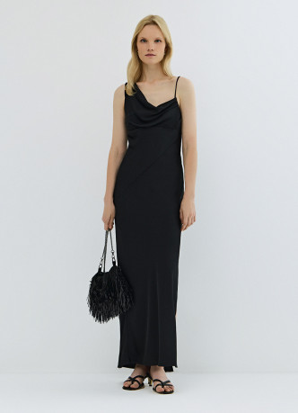 Платье миди с асимметричным вырезом