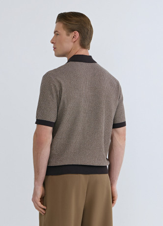 Поло из текстурной ткани