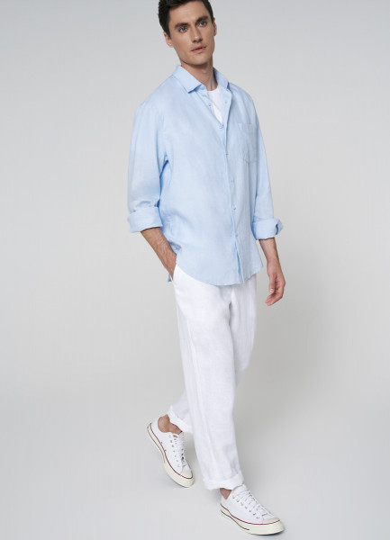Льняные брюки, Белый O`Stin MP46ACO02-00, размер 50-52 - фото 1